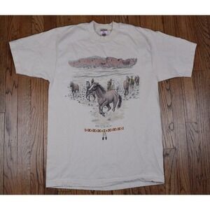 Vintage Indian Protect And Preserve Wild Mustangs Horses T Shirt Size Medium
